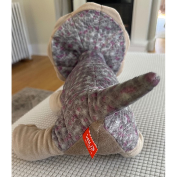 Wild Republic Triceratops Plush Dinosaur Stuffed Animal Toy Neutral‎ Colors - Picture 4 of 9